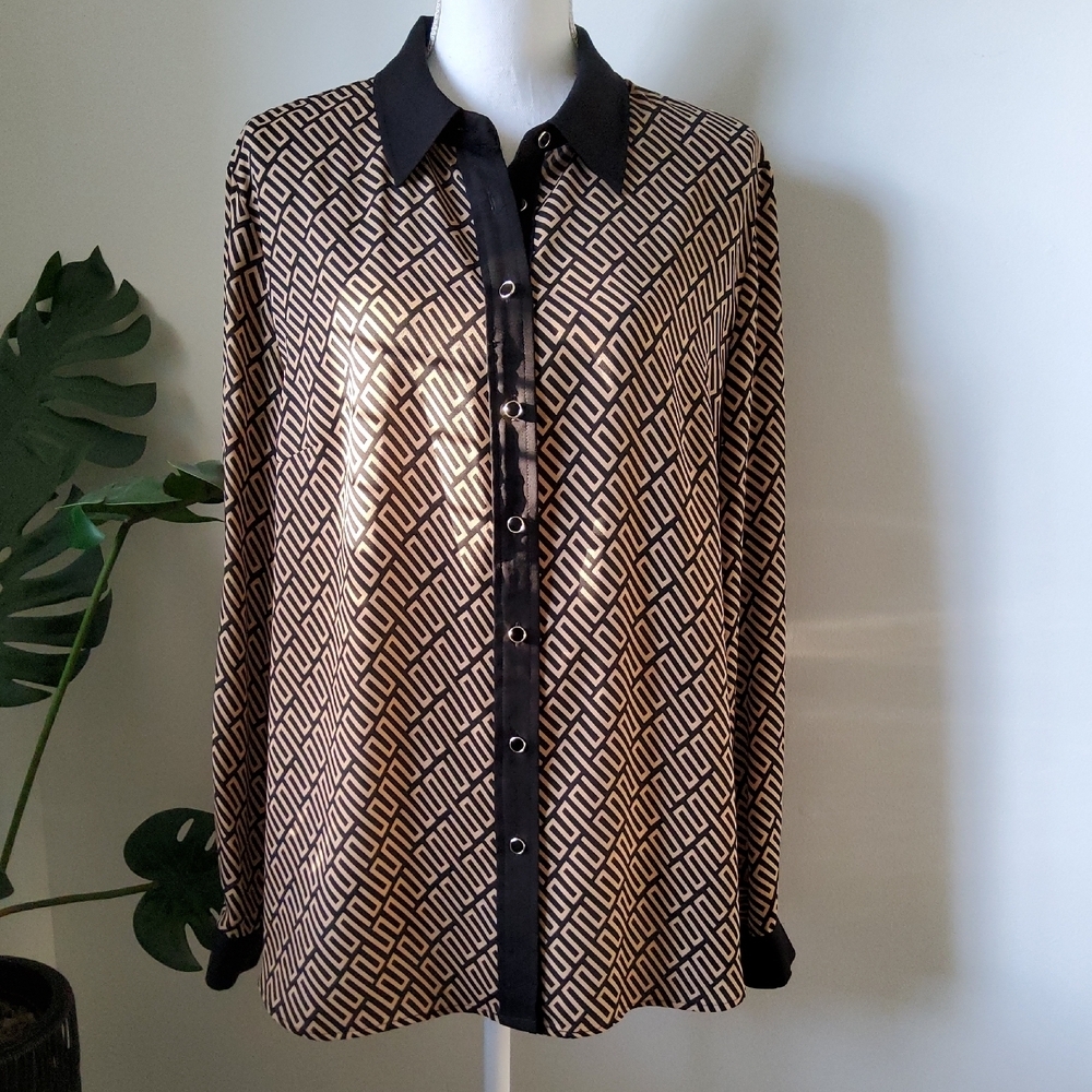 Anne Klein Geometric Print Blouse